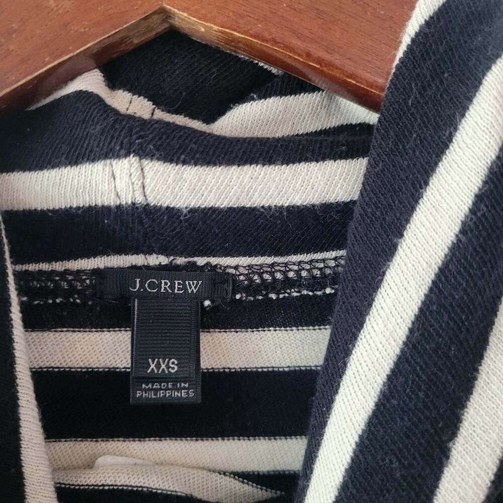 J. Crew Striped Oversized Black and Beige Turtleneck Sz XXS Classic Preppy Fall - Picture 3 of 4